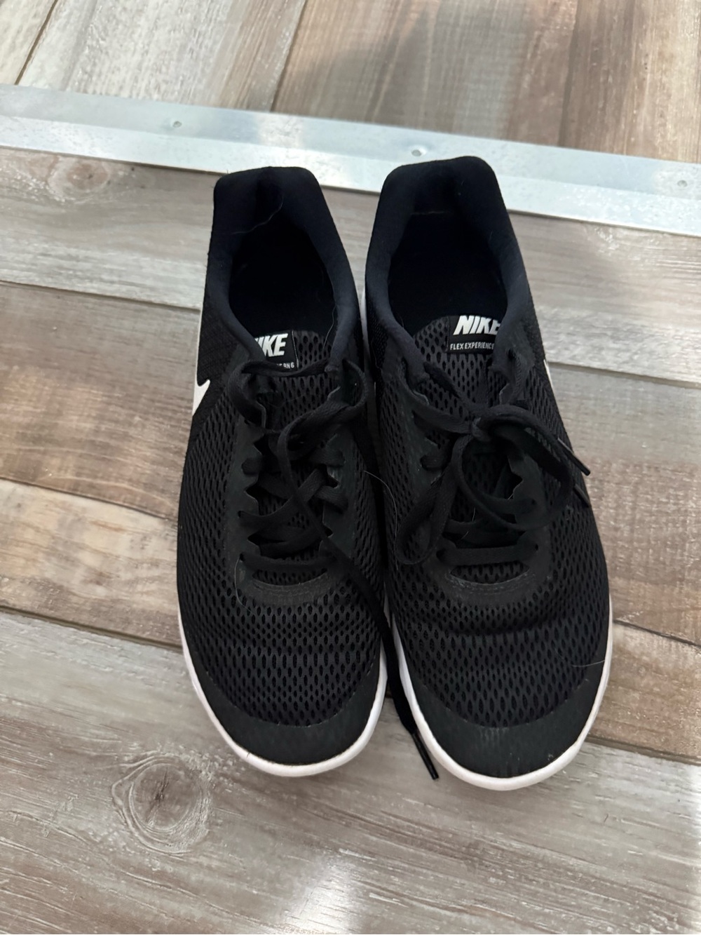 Nike Black Mesh Athletic Sneakers with White Soles